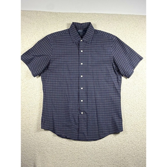 Polo Ralph Lauren Other - Polo Ralph Lauren Mens L Bradford Custom Fit Navy Plaid Short Sleeve Shirt